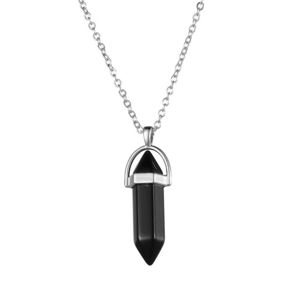 🖤NEW! Crystal Pendant Necklace BLACK ONYX